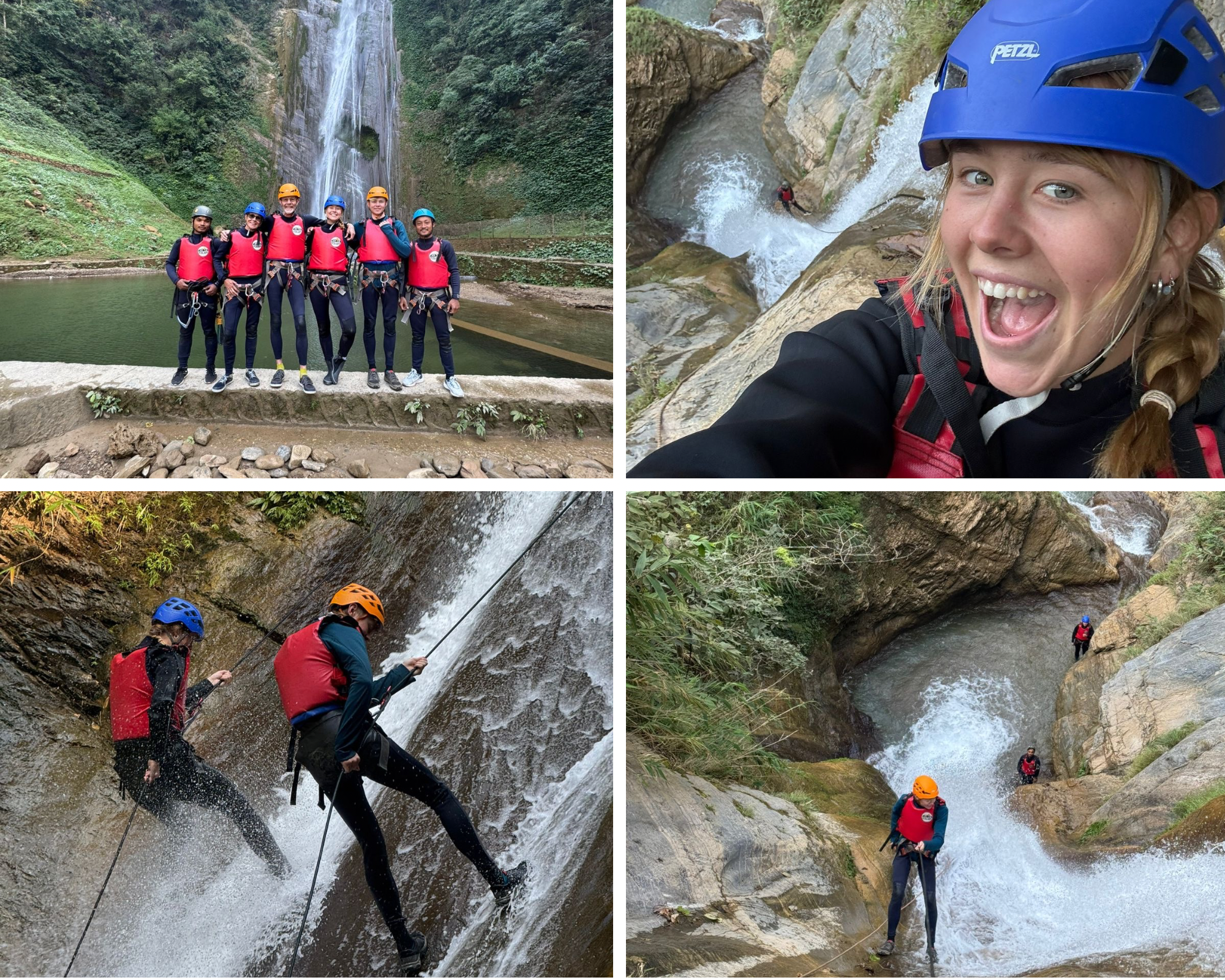Rappel down waterfalls.